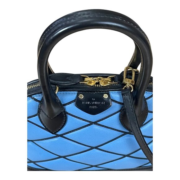 LOUIS VUITTON Alma BB Blue Black Malletage Lambskin Shoulder +BOX DUST BAG LOCK - Picture 11 of 15